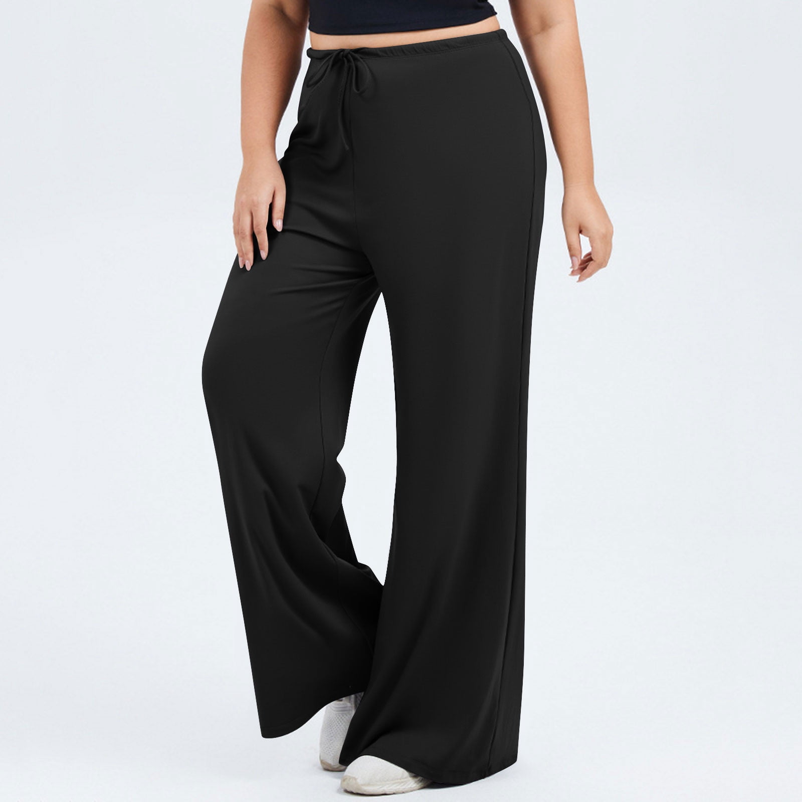 Chbgutlmr Plus Size Yoga Pants for Women Wide Leg Elastic Waist High ...