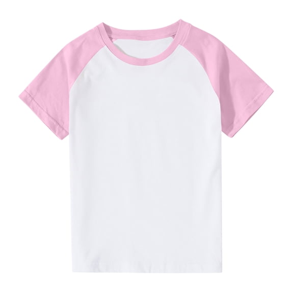 Chbgutlmr Raglan Tops for Boys Girls Short Sleeve Crew Neck Color Blocked T-Shirts Casual Summer Comfy Lightweight Tee Tops