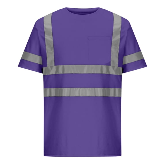 Chbgutlmr Reflective Shirts for Men Safety High Visibility T-Shirts Short Sleeve Crew Neck Loose Fitted Tee Tops with Pocket