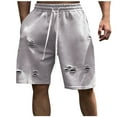 thumbnail image 1 of Chbgutlmr Ripped Shorts for Men Drawstring Wide Leg Knee Length Elastic Waist Shorts Casual Summer Trendy Workout Shorts, 1 of 5