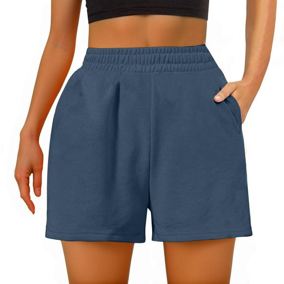 Chbgutlmr Running Shorts for Women Elastic Waisted Loose Athletic Solid Color Gym Summer Sport Shorts