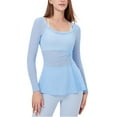 thumbnail image 1 of Chbgutlmr Sheer Tops for Women Long Sleeve Mesh Ruched Tunic Tops Slim Casual Gym Workout Athletic Shirts, 1 of 6