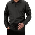 thumbnail image 1 of Chbgutlmr Shirts for Men Fall Winter Texture Long Sleeve Button Lapel Neck Solid Color Loose Shirts Tops, 1 of 2