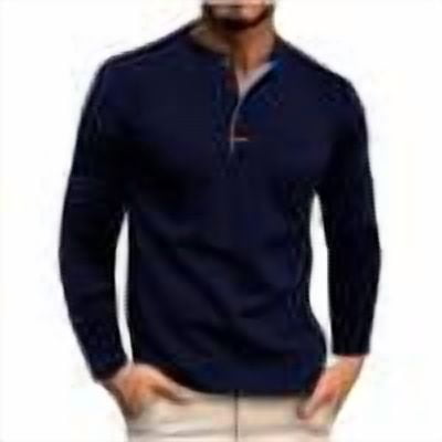 Chbgutlmr Shirts for Men Notched V Neck Button Drop Shoulder Fitting Comfy Fall Casual Long Sleeve Tops