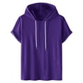 thumbnail image 1 of Chbgutlmr Shirts for Men Summer Drawstring Hooded Fold over Short Sleeve Comfy Loose Casual Pullover Tops, 1 of 6