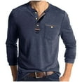 thumbnail image 1 of Chbgutlmr Shirts for Men V Neck Button Long Sleeve Comfy Solid Color Fall Casual Work Shirts Tops Pockets, 1 of 7