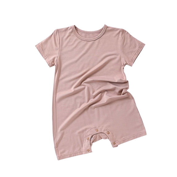 Chbgutlmr Short Sleeve Jumpsuit for Toddler Baby Girls Button down Soft Comfy Romper Solid Color
