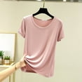 thumbnail image 1 of Chbgutlmr Short Sleeve Shirt for Women Scoop Neck Loose Fitted Tee Tops Casual Comfy Solid Color Lounge Tops, 1 of 3