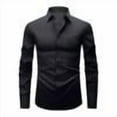 thumbnail image 1 of Chbgutlmr Suit Shirts for Men Work Office Lapel Neck Button up Tops Long Sleeve Solid Color Formal Shirts, 1 of 6