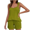 thumbnail image 1 of Chbgutlmr Summer Outfits for Women 2 Piece Set Sleeveless Tank Tops Wide Leg Shorts Casual Loose Summer Comfy Basic Sets, 1 of 7