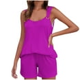 thumbnail image 1 of Chbgutlmr Summer Outfits for Women 2 Piece Set Sleeveless Tank Tops Wide Leg Shorts Casual Loose Summer Comfy Basic Sets, 1 of 7