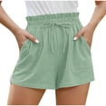 thumbnail image 1 of Chbgutlmr Summer Shorts for Women Cotton Linen Loose Casual Drawstring Lightweight Shorts Beach Vacation, 1 of 8