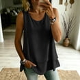 thumbnail image 1 of Chbgutlmr Summer Tank Tops for Women Sleeveless Round Neck Double Layered Ruffled Blouse Casual Loose Summer Comfy T-Shirts, 1 of 9