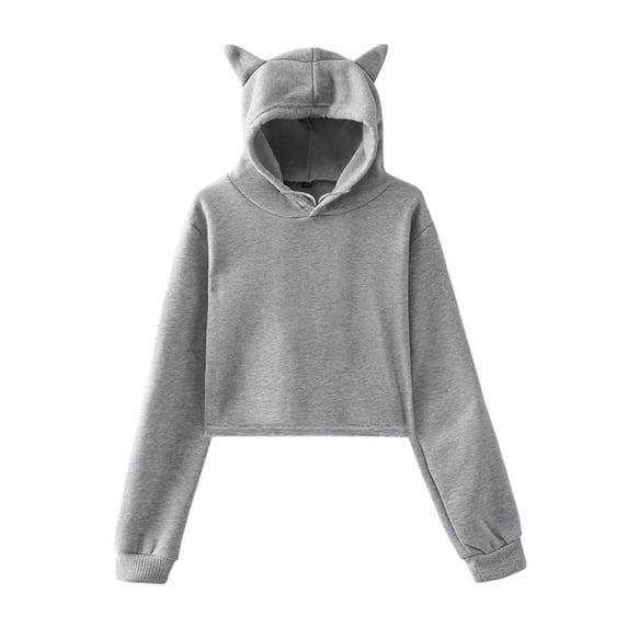 Chbgutlmr Sweatshirt for Women Drawstring Hooded Long Sleeve Loose Cute Casual Pullover Cropped Hoodie