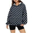 thumbnail image 1 of Chbgutlmr Sweatshirt for Women Long Sleeve Polka Dots Loose Comfy Drop Shoulder Hoodies Pullover Tops, 1 of 4