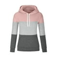 thumbnail image 1 of Chbgutlmr Sweatshirt for Women Plus Size Long Sleeve Color Block Pullover Fall Casual Drawstring Hoodies, 1 of 4