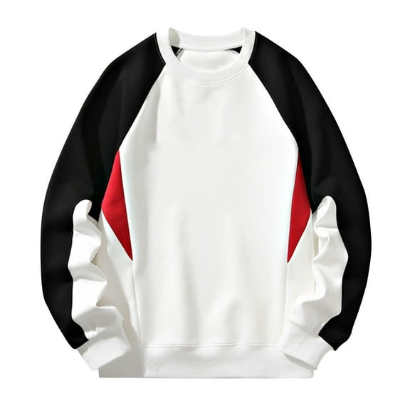 Chbgutlmr Sweatshirts for Men Long Sleeve Crewneck Color Blocked Loose Casual Fashion Pullover Tops with No Hood