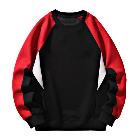 Chbgutlmr Sweatshirts for Men Long Sleeve Crewneck Color Blocked Loose Casual Fashion Pullover Tops with No Hood