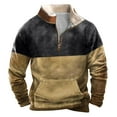 thumbnail image 1 of Chbgutlmr Sweatshirts for Men Stand Collar Quarter Zip Pullover Fall Winter Color Block Comfy Vintage Sweatshirts, 1 of 3