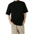 thumbnail image 1 of Chbgutlmr T Shirts for Men Plus Size High Neck Loose Casual Trendy Tops 1/2 Sleeve Solid Color Summer Shirts, 1 of 8