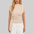 thumbnail image 1 of Chbgutlmr Tank Tops for Women Sleeveless Half High Neck Adjustable Waist Blouse Top Casual Summer Dressy Comfy Tee Tops, 1 of 6