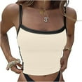 thumbnail image 1 of Chbgutlmr Tank Tops for Women Sleeveless Square Neck Color Blocked Slim Fitted Crop Camisole Tops Casual Summer Beach Vacation Shirts, 1 of 8