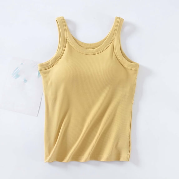 Chbgutlmr Tank Tops for Women with Built in Bra Sleeveless Scoop Neck Fitted T-Shirts Casual Summer Basic Tee Tops