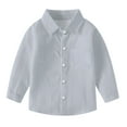 thumbnail image 1 of Chbgutlmr Toddler Baby Clothes Boys Long Sleeve Button down Shirts Kids Lapel Neck Loose Casual Blouses Pockets, 1 of 6