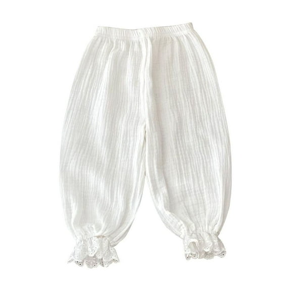 Chbgutlmr Toddler Baby Clothes Girls Lounge Pants Kids Ruffle Cute Elastic Waist Loose Cotton Comfy Trousers