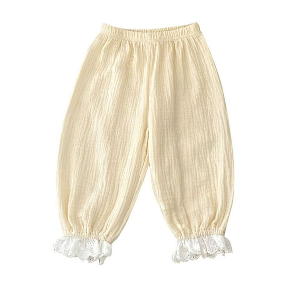 Chbgutlmr Toddler Baby Clothes Girls Lounge Pants Kids Ruffle Cute Elastic Waist Loose Cotton Comfy Trousers