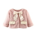 thumbnail image 1 of Chbgutlmr Toddler Baby Clothes Girls Winter Fleece Coats Kids Bow Tie Button up Cute Warm Thicken Jackets, 1 of 6