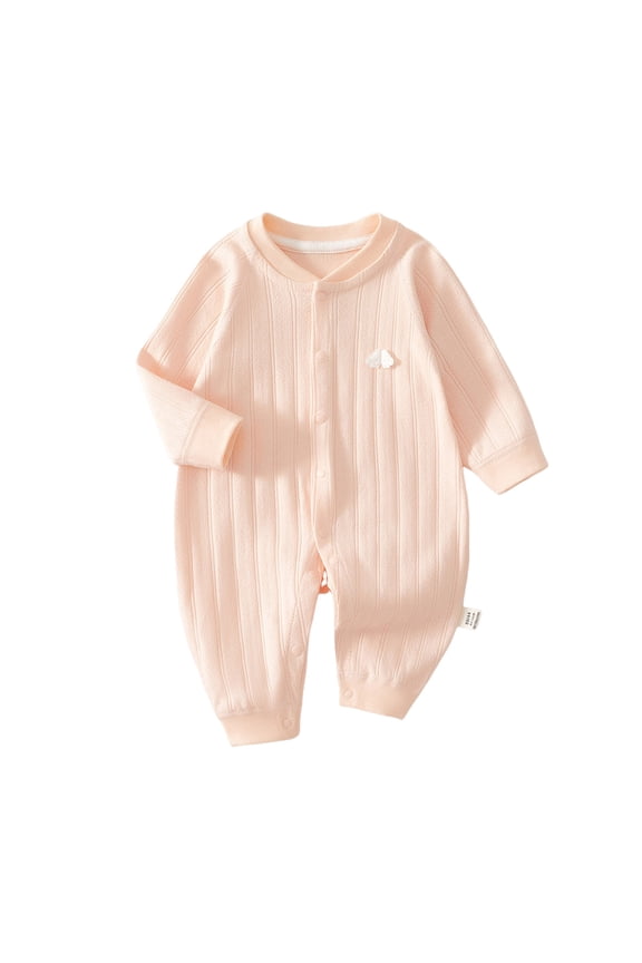 Toddler Baby Clothes Newborn Boys Girl Button up Cute Onesie Infant Long Sleeve Cotton Rompers