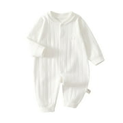 Chbgutlmr Toddler Baby Clothes Newborn Boys Girl Button up Cute Onesie Infant Long Sleeve Cotton Rompers