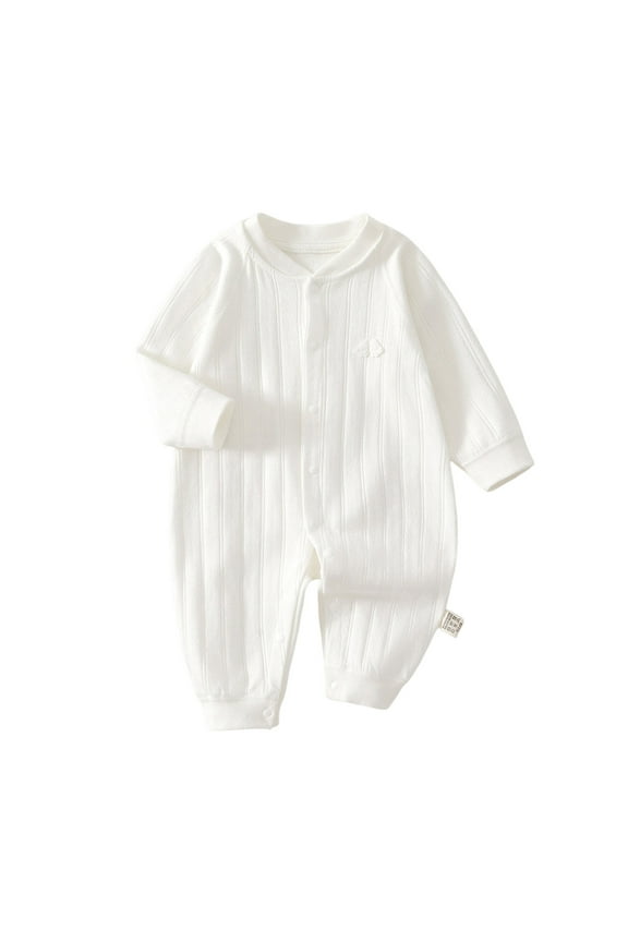Toddler Baby Clothes Newborn Boys Girl Button up Cute Onesie Infant Long Sleeve Cotton Rompers
