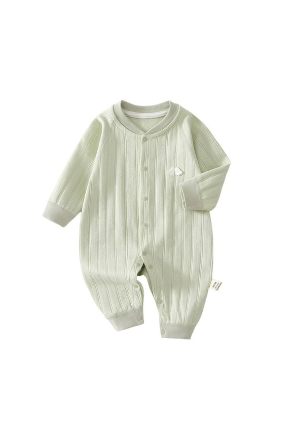 Toddler Baby Clothes Newborn Boys Girl Button up Cute Onesie Infant Long Sleeve Cotton Rompers