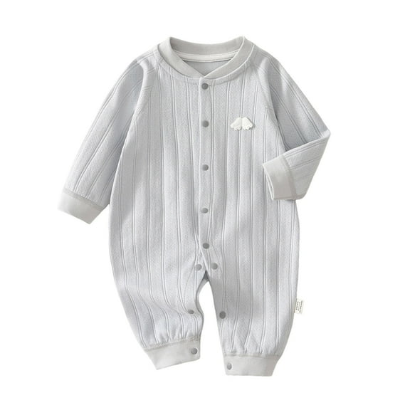 Chbgutlmr Toddler Baby Clothes Newborn Boys Girl Button up Cute Onesie Infant Long Sleeve Cotton Rompers