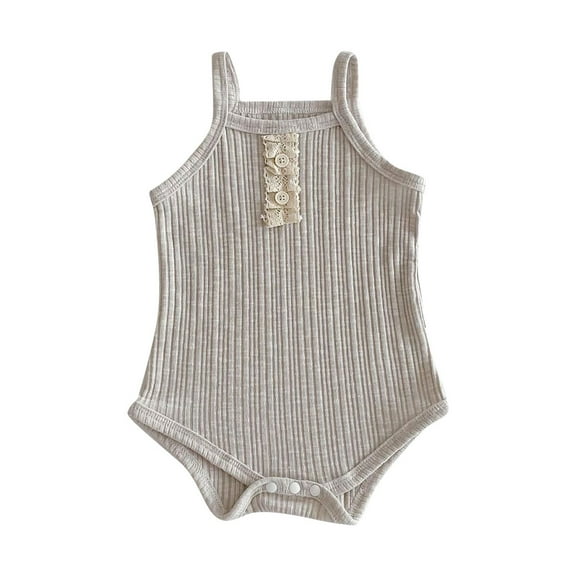 Chbgutlmr Toddler Baby Clothes for Girls Ruffle Camisole Jumpsuits Newborn Button Comfy Sleeveless Bodysuits