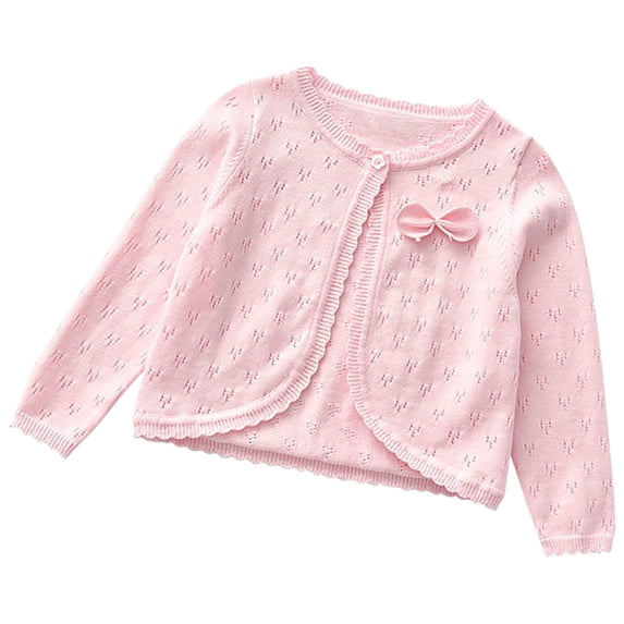 Chbgutlmr Toddler Baby Girl Cardigan Long Sleeve Knit Sweater Bowknot Button Cute Bolero Shrugs