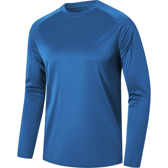 Chbgutlmr Tops for Men Trendy Crewneck Loose Solid Color Casual Workout Running Long Sleeve Shirts Tops