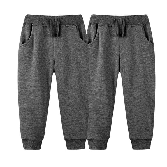 Chbgutlmr Unisex Baby Clothes 2 Pack Sweatpants Kids Boy Girls Solid Color Drawstring Sport Workout Joggers Pants
