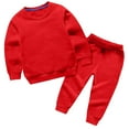 thumbnail image 1 of Chbgutlmr Unisex Baby Clothes Kids Sweatsuit Solid Color Long Sleeve Tops Joggers Pants Cotton Athletic Sets, 1 of 3