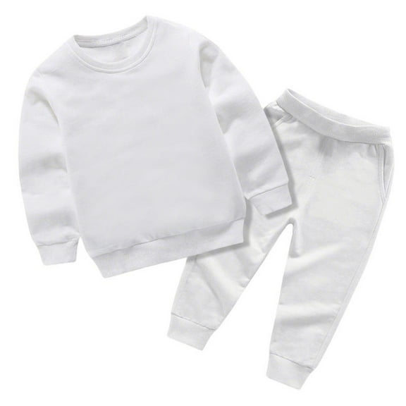 Chbgutlmr Unisex Baby Clothes Kids Sweatsuit Solid Color Long Sleeve Tops Joggers Pants Cotton Athletic Sets