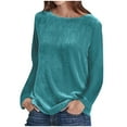 thumbnail image 1 of Chbgutlmr Velour Sweatshirts Women Scoop Neck Casual Comfy Sweatshirt Warm Winter Pullover Sweaters, 1 of 7