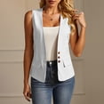 thumbnail image 1 of Chbgutlmr Vest Tops for Women Sleeveless Open Front Button down Vests Casual Summer Business Work Office Tops, 1 of 9