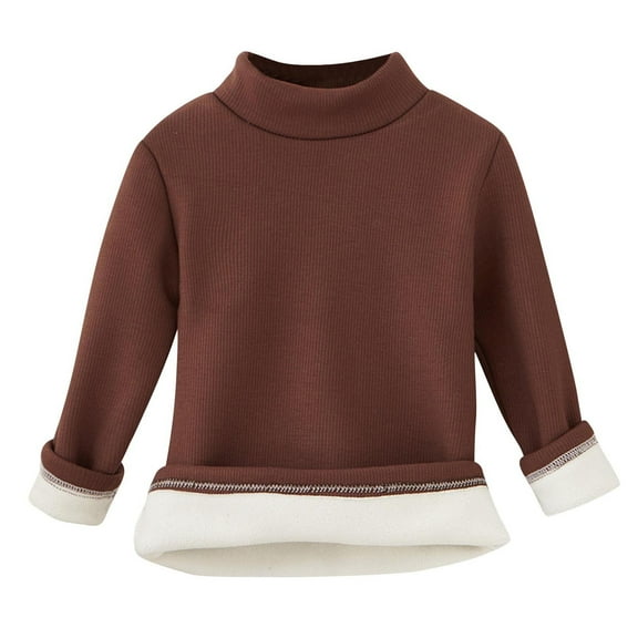 Chbgutlmr Winter Baby Clothes Fleece Lined Turtleneck Blouses Kids High Neck Thick Warm Comfy Sweaters