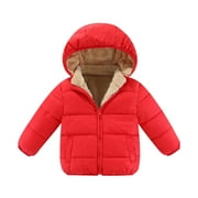 CHBGUTLMR Winter Baby Clothes Hoodies Warm Thermal Coats Kids Boys Girls Fleece Lined Outwear Thick Tops