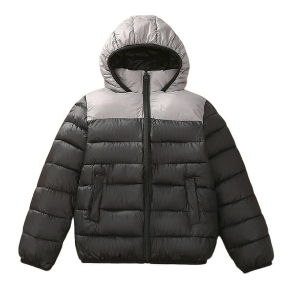 Chbgutlmr Winter Baby Clothes Kids Unisex Hoodies Color Block Quilted Outwear Coats Children Warm Tops