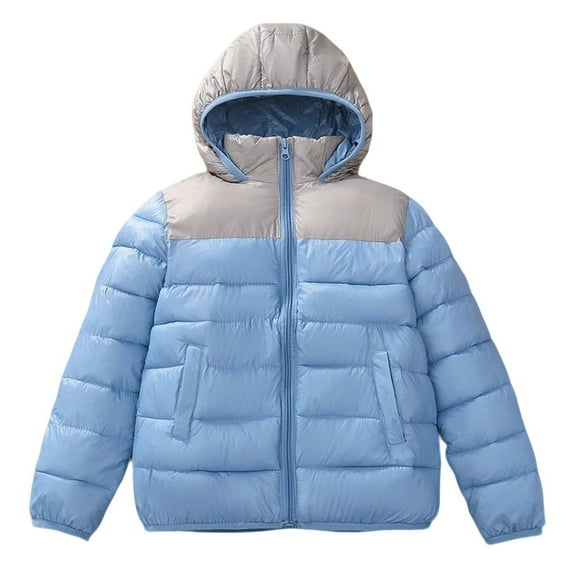 Chbgutlmr Winter Baby Clothes Kids Unisex Hoodies Color Block Quilted Outwear Coats Children Warm Tops