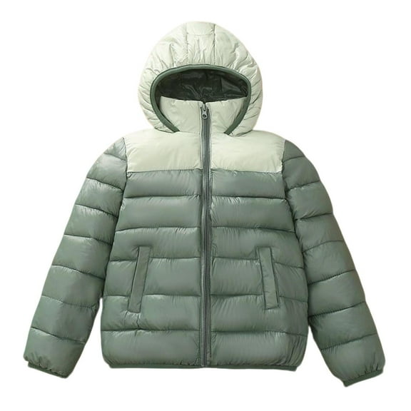 Chbgutlmr Winter Baby Clothes Kids Unisex Hoodies Color Block Quilted Outwear Coats Children Warm Tops