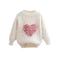 thumbnail image 1 of Chbgutlmr Winter Girls Clothes Fleece Warm Sweaters Kids Round Neck Loose Cute Thermal Knitted Pullover, 1 of 3